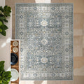 jinchan Area Rug 2x3 Washable Entryway Rug Distressed Gray Multi Vintage Floral Kitchen Print Floor Cover Indoor Doormat Retro Bathroom Living Room Bedroom Office Farmhouse Grey