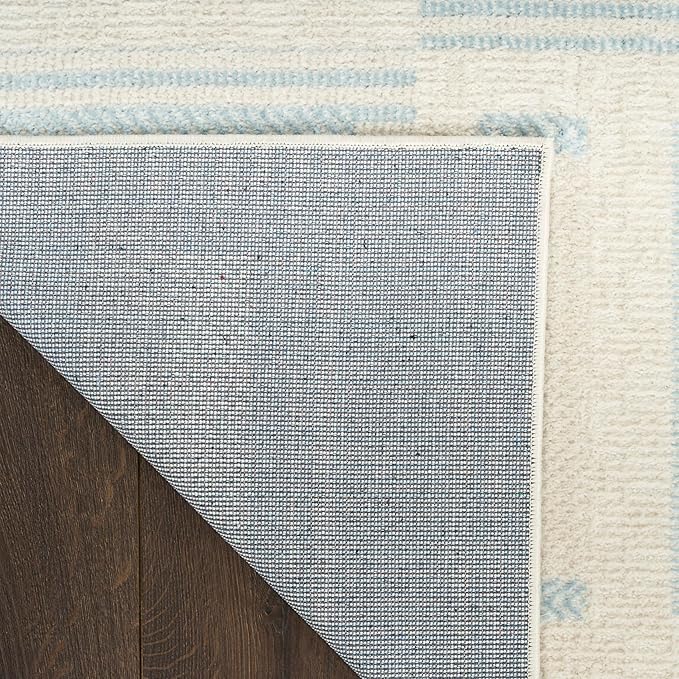 Nourison Home Nordic Ivory Blue 2' x 6' Area Rug - Easy Clean, Non Shedding, Bed Room, Living Room, Dining Room, Kitchen (6' Runner)