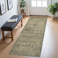 2x5 Runner Rug Machine Washable Boho Runners for Hallway,Ultra-Thin Low Pile Rug,Lightweight Indoor Carpet,Non Slip Floral Runners for Enrtyway, Corridor, Home Office, Kitchen,Sage