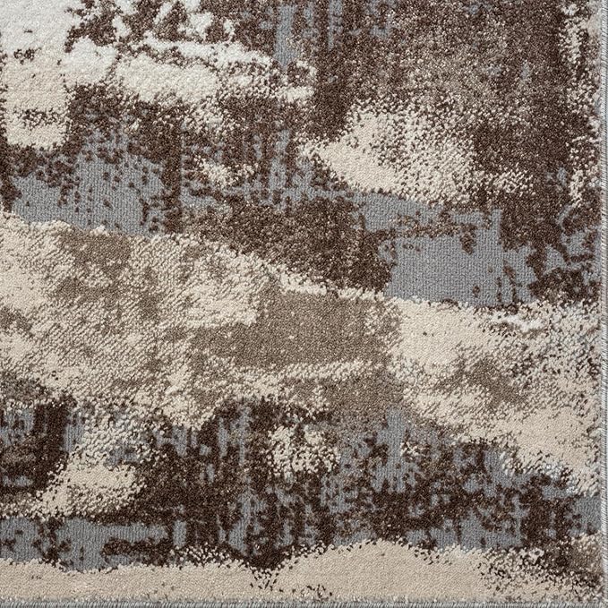 LUXE WEAVERS Euston Collection 7681 Brown 4x5 Modern Abstract Area Rug