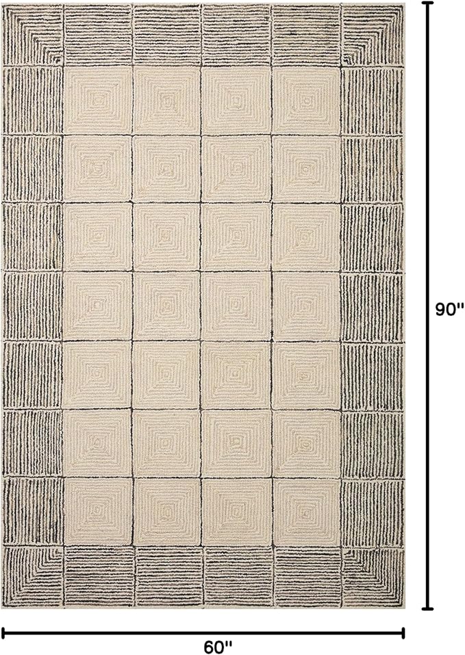 Loloi Chris Loves Julia Francis Collection FRA-02 Cream/Black 5'-0" x 7'-6" Area Rug
