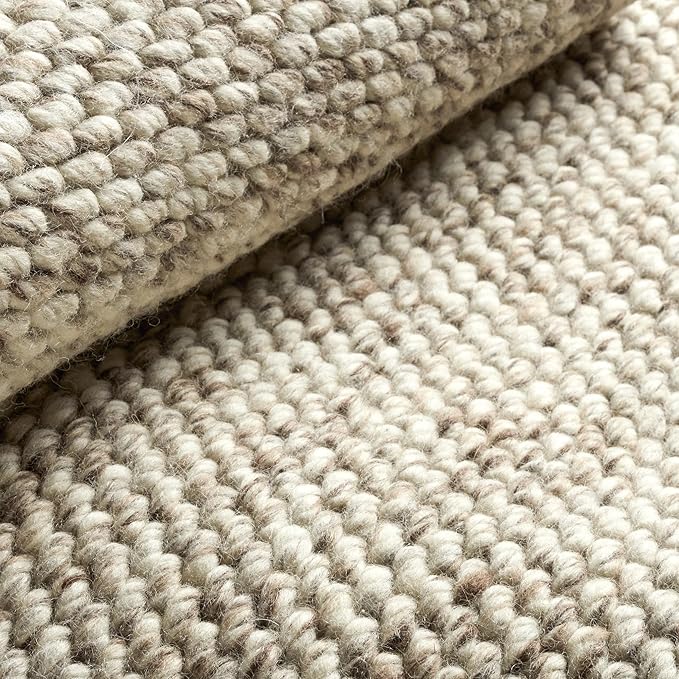 Dash & Albert Loggia Natural Handwoven Wool Rug, 3 X 5 Feet, Natural Solid Pattern - Premium Luxury Hotel Quality Soft Breathable Hypoallergenic Machine Washable Easy Care All Season Comfortable