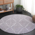 SAFAVIEH Marrakesh Collection Area Rug - 3' Round, Grey, Geometric Design, Ideal for High Traffic Areas in Living Room, Bedroom, Dining (MRK517F)