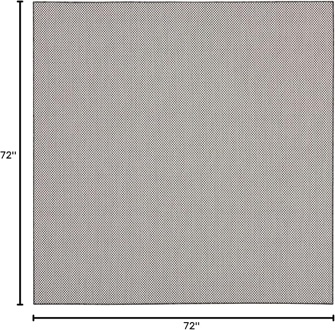 Nourison Home Courtyard Ivory Charcoal 6' x Square Area Rug - Easy Clean, Non Shedding, Bed Room, Living Room, Dining Room, Kitchen (6' x Square)