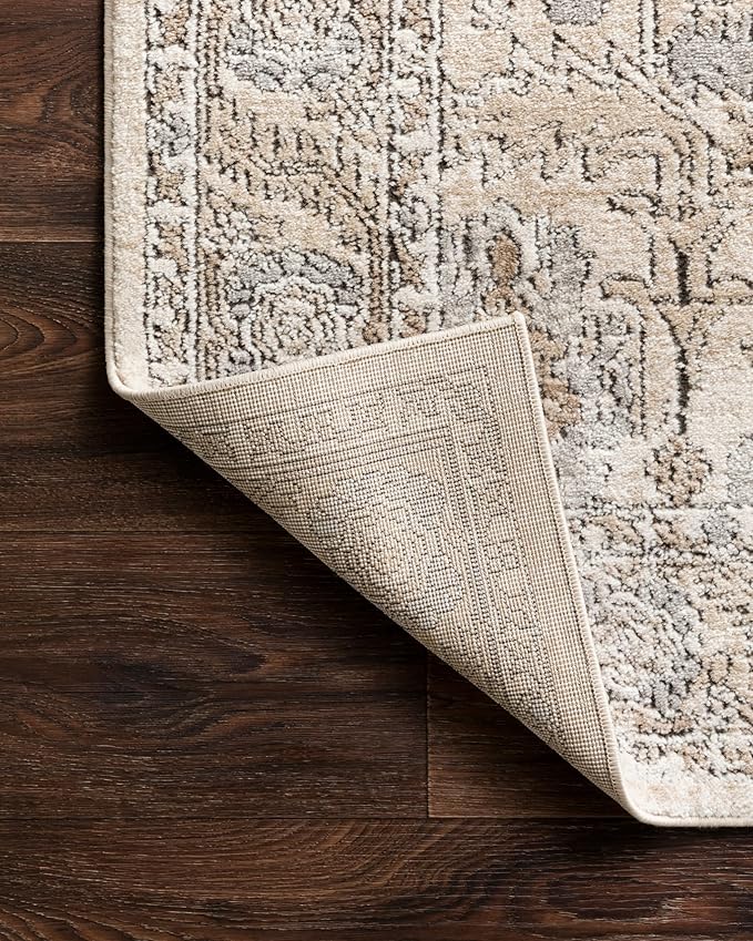 Loloi Teagan Collection TEA-03 Ivory/Sand 11'-6" x 15' Area Rug, Large, Soft Neutral Rug, High-Traffic for Living Room, Bedroom, Home Office, Dining Area