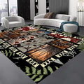 Vintage Jungle Floral Area Rug 4x5ft, Tropical Leaf Print Low Pile Carpet, Washable Non-Slip & Soft Mat for Bedroom, Living Room, Dining Room, Playroom