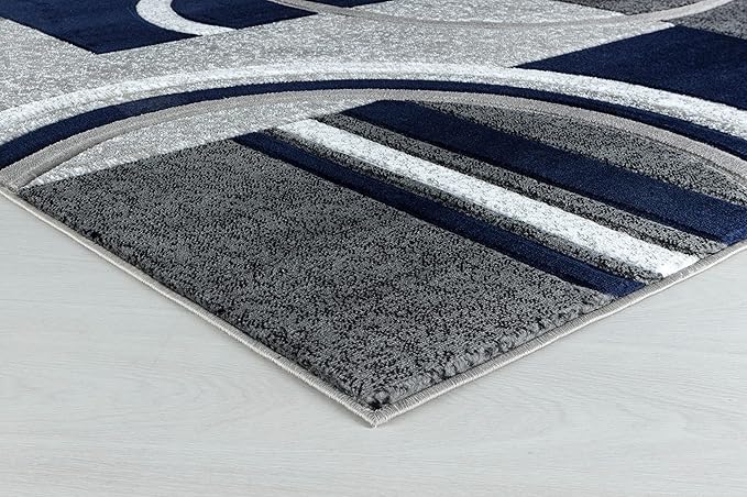 GLORY RUGS Area Rug Modern Soft Hand Carved Contemporary Floor Carpet with Premium Fluffy Texture for Indoor Living Dining Room and Bedroom Area (5x7, Navy)