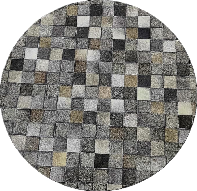 Round Area Rug – Soft Modern Carpet for Living Room, Bedroom, Entryway – Non-Slip Durable Floor Mat for Home Décor (Grey_9X9)