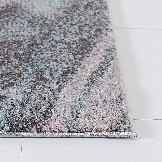 SAFAVIEH Glacier Collection Runner Rug - 2'3" x 10', Pink & Blue, Modern Abstract Design, Non-Shedding & Easy Care, Ideal for High Traffic Areas in Living Room, Bedroom (GLA126U)