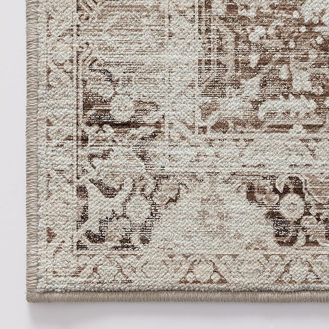 LUMI 4x6 Washable Area Rug for Living Room, Ultra Soft Traditional Vintage Rugs Non Slip with Rubber Backing, Low Profile, High Traffic, Stain Resistant Carpets, Ideal for Bedroom, Dining Room, Indoor
