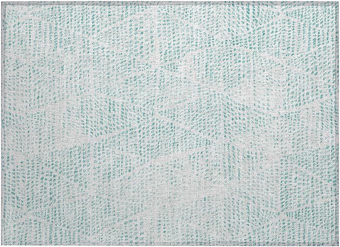 Addison Rugs Chantille ACN591 Aqua 1'8" x 2'6" Indoor Outdoor Area Rug, Easy Clean, Machine Washable, Non Shedding, Bedroom, Living Room, Dining Room, Kitchen, Patio Rug