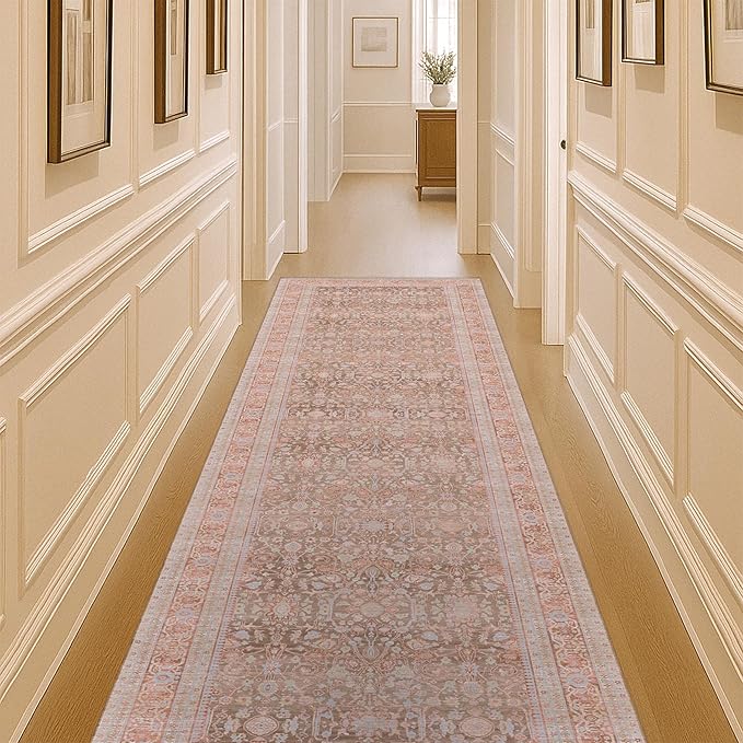 Fame Living Washable Area Rug. Modern Farmhouse. Vintage. Turkish. Bohemian. Distressed. Oriental. Traditional. Rugs for Living Room. Dining. Bedroom. Office. Entryway. Foyer. (860TT, 2'5" x 6'5")