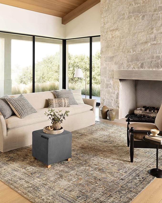 Loloi Amber Lewis Morgan Collection MOG-01 Sunset/Ink 2'-0" x 5'-0" 38" Thick Accent Rug feat. CloudPile, Neutral, Room Décor, Vintage Inspired, Livingroom, Bedroom, Dining Area