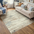 4x6 Area Rug Washable Beige Brown Abstract Office Carpet Modern Neutral Non Slip Soft Low Pile Indoor Entry Contemporary Aesthetic Door Mat Bedroom Throw Rug for Kitchen Laundry Dining Room