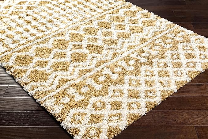 Livabliss Hapsburg Moroccan Shag Area Rug,5'3" x 7'3",Camel
