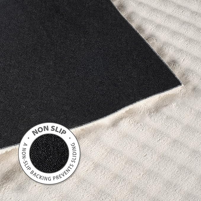 CAMILSON Modern White Non Slip Rug 3x5 Ultra Soft High Pile Area Rugs Non Skid Rubber Backing Durable & Easy to Clean Carpet for Living Room Bedroom Kids Room Indoor Use (3 x 5 White)
