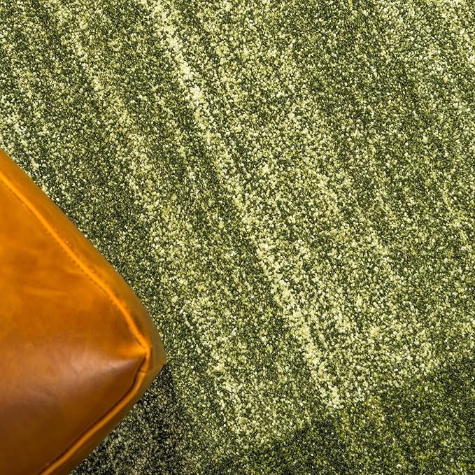 Rugs.com Angelica Collection Rug – 8 Ft Runner Light Green Medium Rug Perfect for Hallways, Entryways