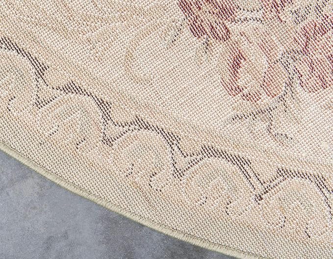 Unique Loom Versailles Collection Area Rug - Henry (3' 1" Round Green/Cream)