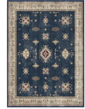 RUGGABLE Washable Vintage Area Rug – Verena Sapphire 5x7, Stain-Resistant, Non-Slip – Medium Machine Washable Rugs for Living Room, Bedroom, Hallway, Entryway & Office–with Cushioned Pad