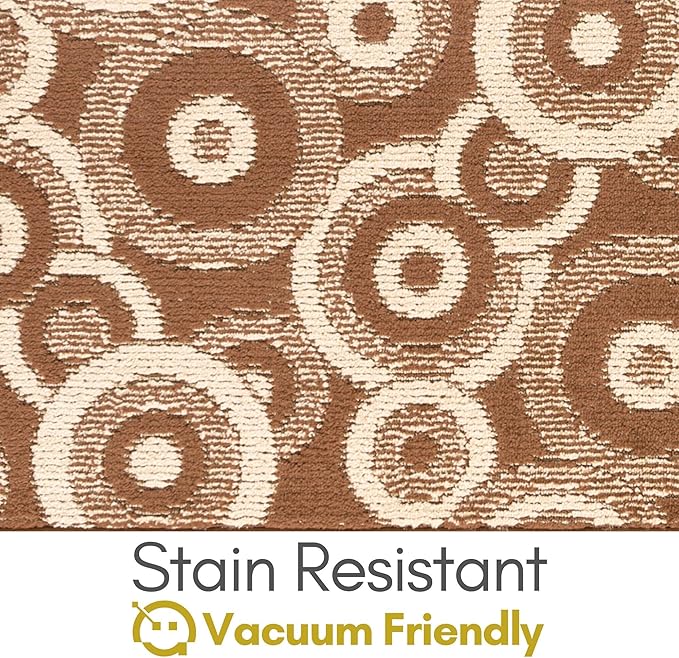 21 ft Extra Long Brown Hallway Runner Rug | Non-Slip & Machine Washable | Custom Cut to Size 2'3" x 21' (Runner) | REMNAZ