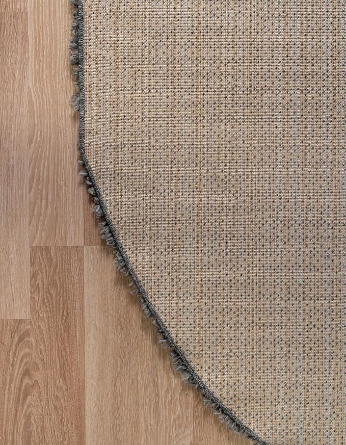Unique Loom Davos Shag Collection Area Rug - Solid (5' 3" x 8' Oval, Peppercorn)