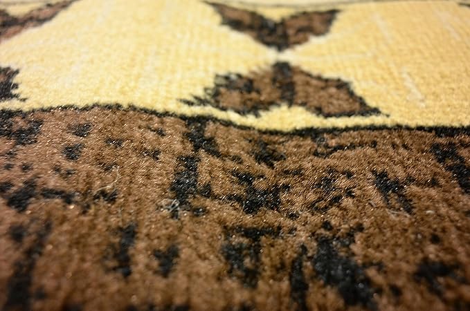 Unique Loom Taftan Collection Border Geometric Tribal Inspired Design Area Rug (8' 0 x 10' 0 Rectangular, Brown/ Tan)