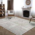 Bloom Rugs Washable Non-Slip 10x14 Rug - Brown Striped Area Rug for Living Room, Bedroom, Dining Room, and Kitchen - Exact Size: 10' x 14'