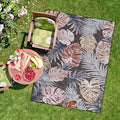 CAMILSON Indoor Outdoor Rug, Brown 6’x9’ Leaf Tropical Botanical Area Rugs for Indoor and Outdoor patios, Easy-Cleaning Non-Shedding Living Room, Garden and Kitchen Washable Outside Carpet (6x9)