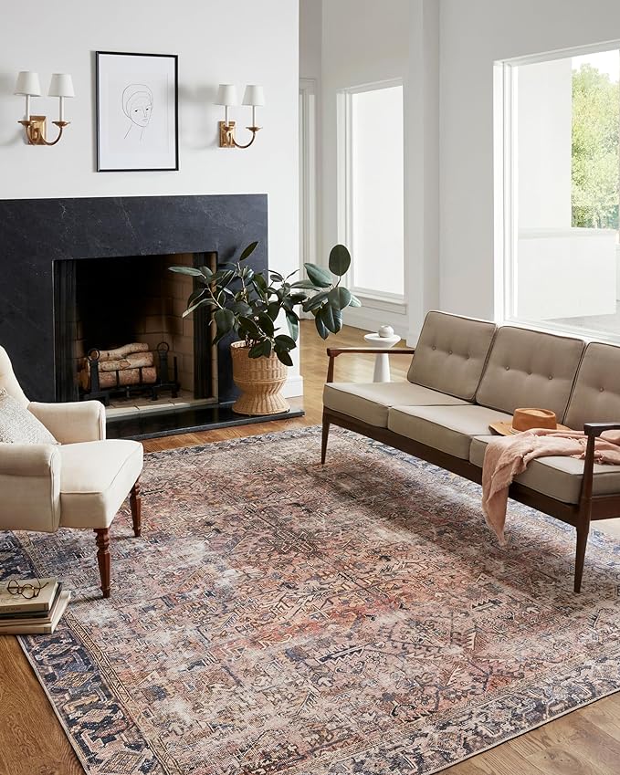 Loloi Chris Loves Julia Jules Collection JUL-02 Terracotta/Multi 2'-6'' x 12'-0'', .13" Pile Height, Runner Rug