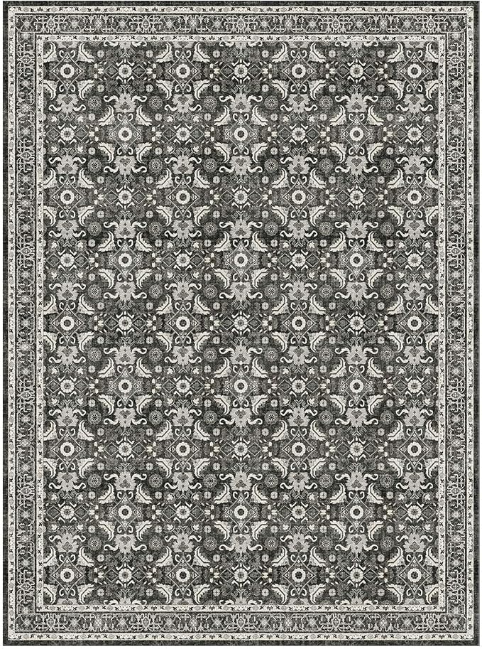 WITSHOCK Living Room Area Rugs 9x12: Soft Non-Slip Backing Washable Rugs Vintage Large Carpet for Bedroom Office Dining Room Kitchen Stain Resistant Home Decor Rug