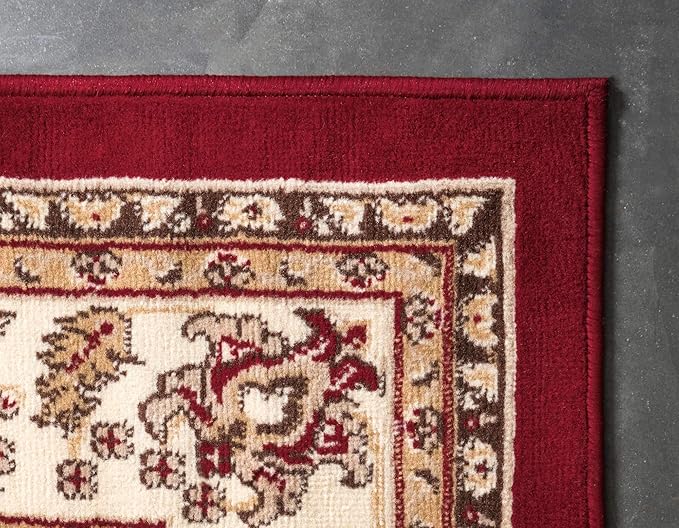Unique Loom Sialk Hill Collection Area Rug - Washington (2' 2" x 3' 1" Rectangle Burgundy/Cream)