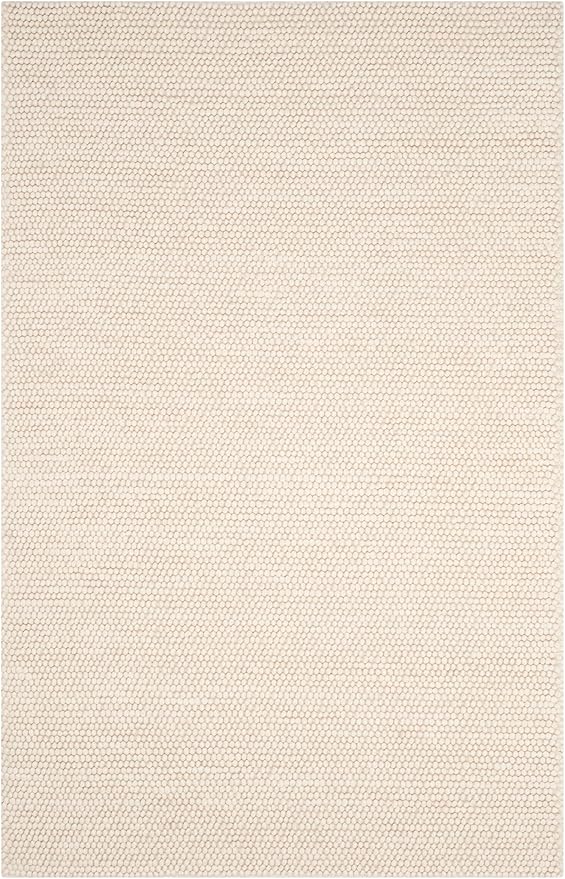 SAFAVIEH Area Rug 5x8 - Natura Collection - Ivory, Handmade Wool Blend, Textured Design, Ideal for Living Room, Bedroom, Dining Space (NAT620A)