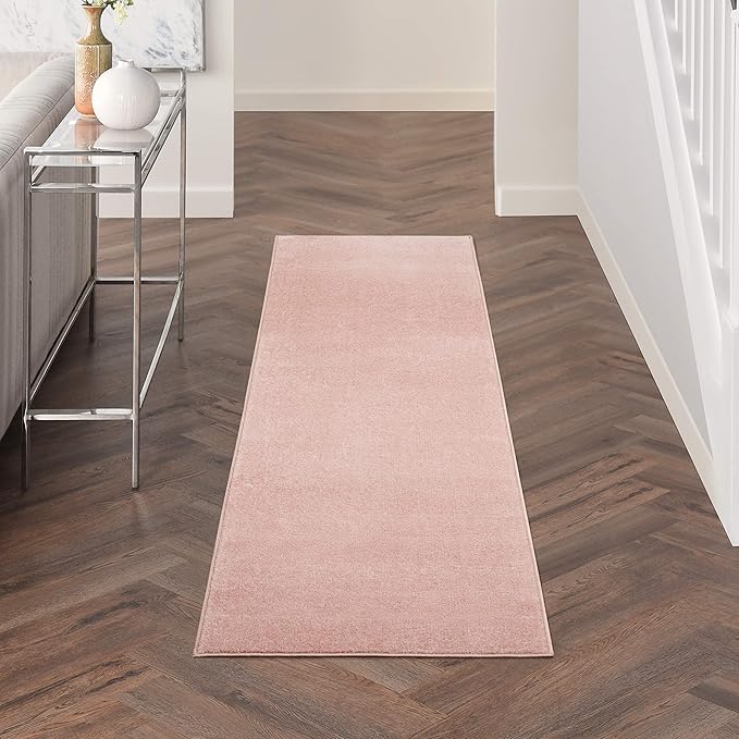 Nourison Home Nourison Essentials Pink 2'2" x 7'6" Area Rug - Easy Clean, Non Shedding, Bed Room, Living Room, Dining Room, Kitchen (8' Runner)