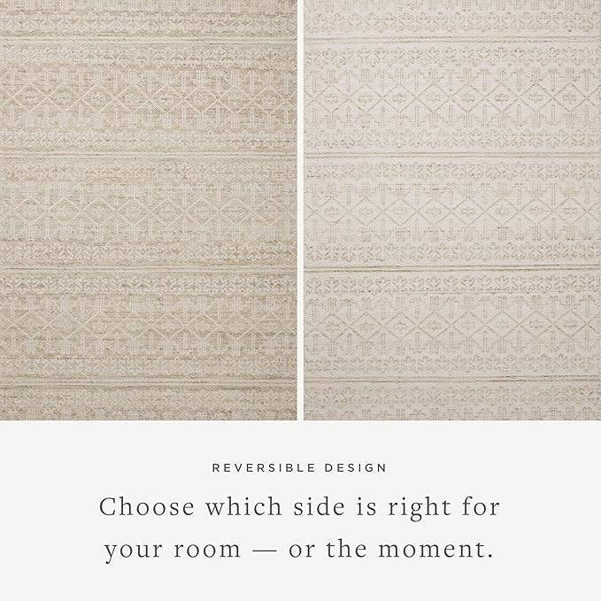 Loloi Angela Rose Rivers Collection RIV-03 Sand/Ivory 9'-3" x 13' Reversible Area Rug