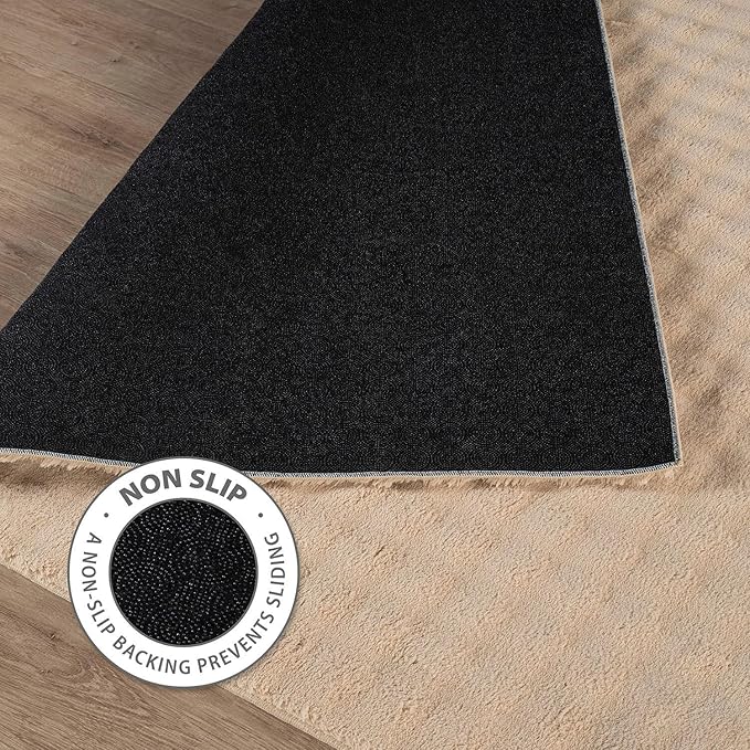 CAMILSON Modern Beige Non Slip Rug 4x6 Ultra Soft High Pile Area Rugs Non Skid Rubber Backing Durable & Easy to Clean Carpet for Living Room Bedroom Kids Room Indoor Use (4 x 6 Beige)