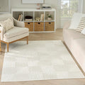 Nourison Home Textured Home Ivory 3'11" x 5'11" Area Rug - Easy Clean, Non Shedding, Bed Room, Living Room, Dining Room, Kitchen (4' x 6')
