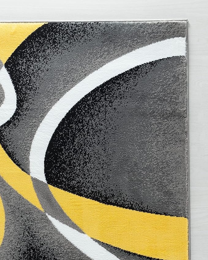 GLORY RUGS Area Rug Modern 8x10 Yellow Soft Contemporary Floor Carpet for Indoor Living Dining Room and Bedroom Area