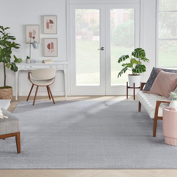Nourison Home Nourison Essentials Silver Grey 12' x 15' Area Rug - Easy Clean, Non Shedding, Bed Room, Living Room, Dining Room, Kitchen (12' x 15')