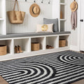 Rugshop Abstract Arch Shag Area Rug Anthracite Dark Gray 4' x 6' Ideal for Small Living Rooms, Offices, or Beside The Bed