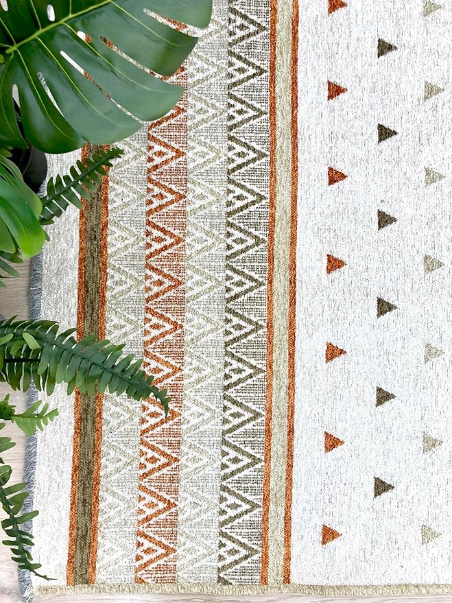Alfa Rich 3x5 Beige Terracotta Washable Area Rugs for Living Room Kitchen Bedroom Decor Runner