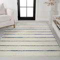 JONATHAN Y Williamsburg Minimalist Stripe Cream/Navy Indoor Area Rug, 5x8, Contemporary, Modern, Easy-Cleaning for Living Room, Bedroom, Kitchen, Pet Friendly, Non-Shedding (MOH201E-5)