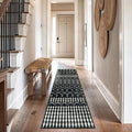 Rugshop Boho Black and White Tribal Area Rug – Geometric Diamond and Stripe Pattern Carpet for Living Room, Bedroom, or Entryway – Soft Modern Bohemian Floor Décor 2' 3" x 12' Runner Black