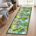 Green Botanical Tropical Leaves Rug 2x6ft - Non-Slip Washable Runner, Soft Durable Floor Mat for Hallway, Kitchen, Bedside, Entryway Home Decor