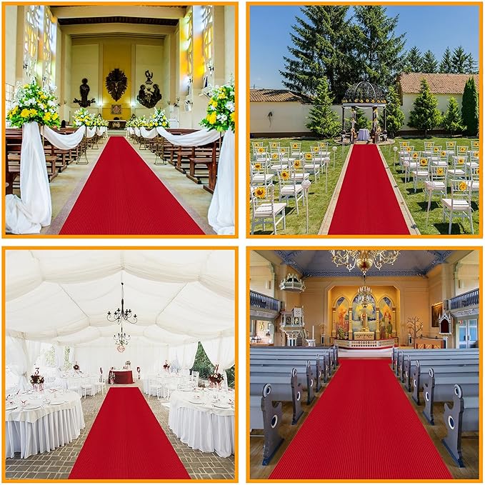 Ottomanson 2' x 15' Hallway Runner with Scraper Pile - Extra Durable Non-Slip Rug Mat for Indoor & Outdoor Use - Ideal for Kitchen, Entryway, Patio & Garage - High-Traffic Carpet, Red