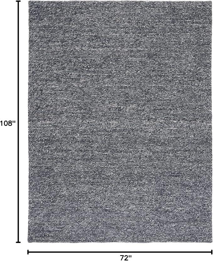 SAFAVIEH Area Rug 6x9 - Natura Collection - Dark Grey, Handmade Wool Blend, Textured Design, Ideal for Living Room, Bedroom, Dining Space (NAT620H)