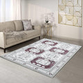 Fame Living Faded Oushak Rug, Turkish Vintage Floral Pastel Large Oversized Area Rugs for Living Room Dining Bedroom Kitchen Bathroom Nursery (848CrRd, 7'5" x 9'8")