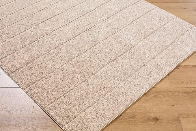 Livabliss x Our PNW Home Cascade Minimalist Striped Area Rug, 10' x 14', Taupe