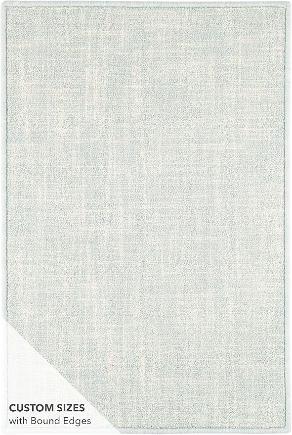 Dash and Albert Crosshatch Wool Area Rug - 6' x 9' Sky Blue Solid Hand Micro Hooked Accent Rug - Durable, High Traffic Areas Bedroom, Hallway, Stairs