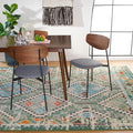 SAFAVIEH Madison Collection Area Rug - 9' x 12', Green & Beige, Boho Diamond Distressed Design, Non-Shedding & Easy Care, Ideal for High Traffic Areas in Living Room, Bedroom (MAD418Y)