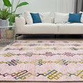 Alfa Rich 4x6 Light Pink Washable Area Rugs for Living Room Bedroom Kitchen Girls Decor Cotton Rug